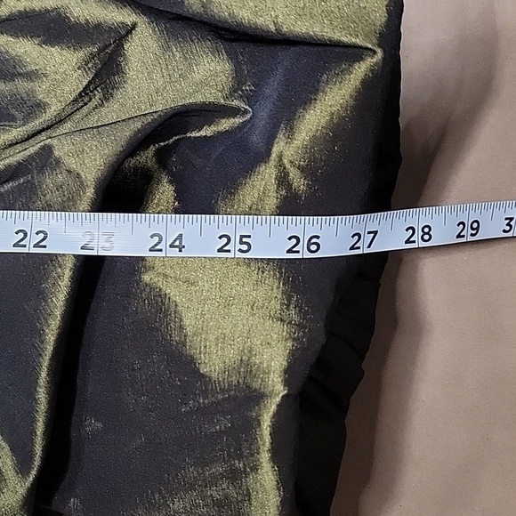 Jessica McClintlock Size 6 Metallic Olive Green Cocktail Satin Dress Gently Used - Picture 11 of 13